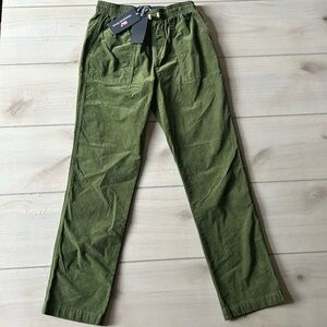 NWT Vineyard Vines Cypress Green Elastic Drawstring Waist Corduroy Jetty Pants
